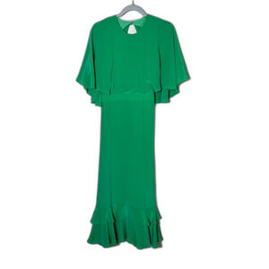 NWT Alexis Catelline Dress Capulet Emerald Green Large 100% Silk Designer $645